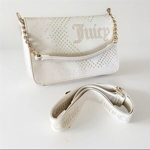 JUICY COUTURE Goth Stud Heart Logo LOVELY DAY Flap Xbody Satchel Bag Bling Y2K